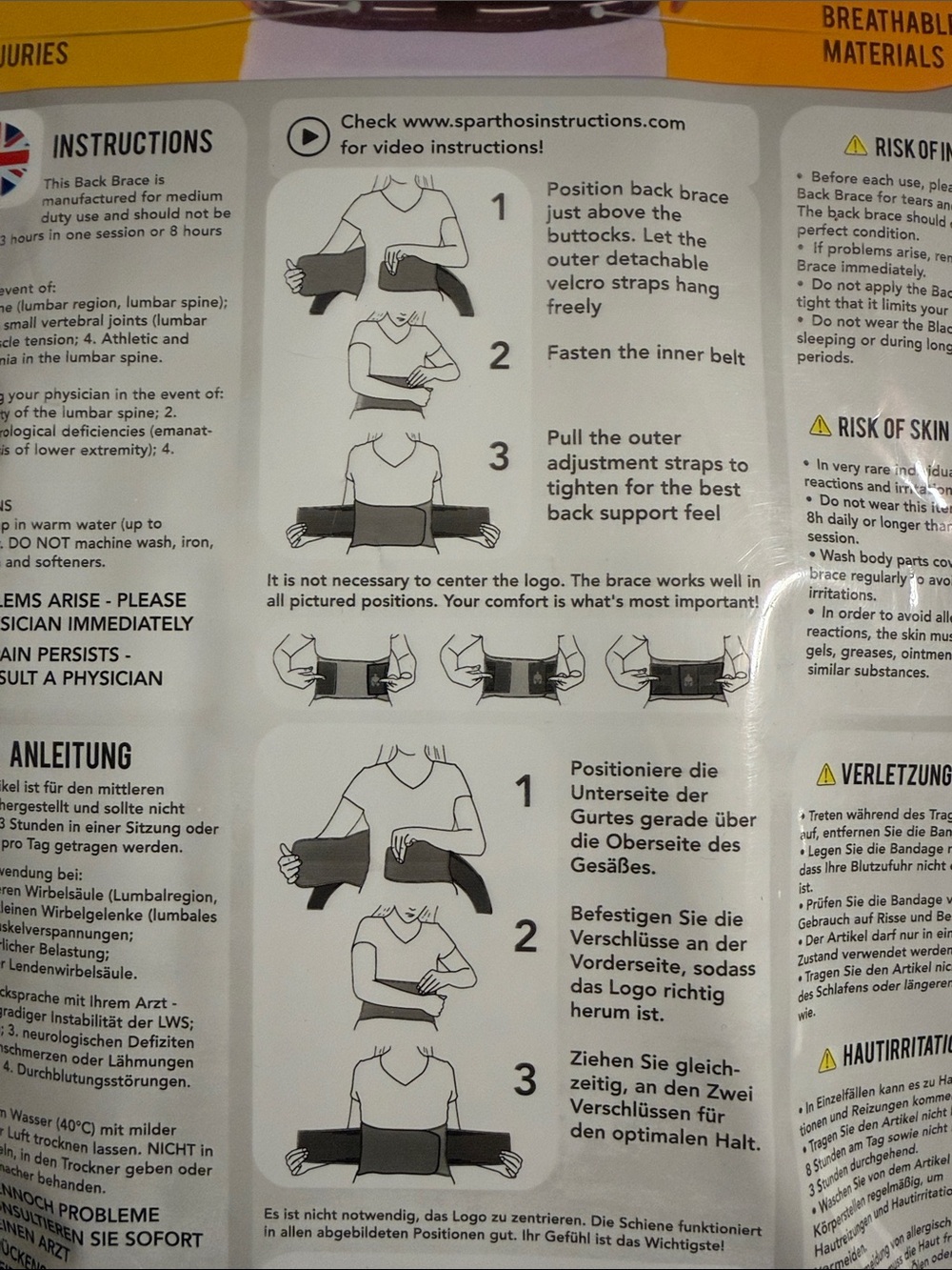 Sparthos. Brace for Lower Back Pain - Support Belt for Men or Women. Size Medium - Picture 3 of 7